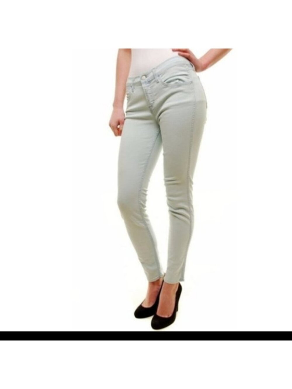 J Brand Allegra Skinny Jeans in Nirvana Sky Blue -Mid-Rise